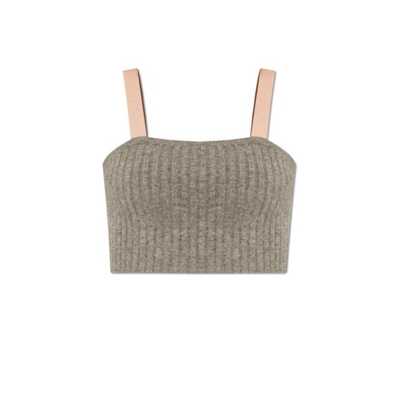 NWT GUCCI WOOL CROP TOP GREY LINK LOGO SZ L 100% Authentic - Picture 3 of 10